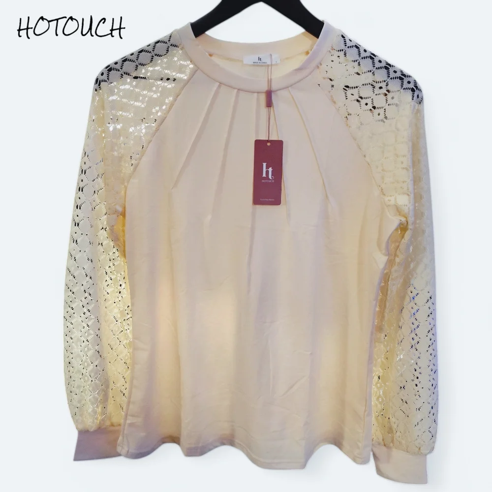 HOTOUCH Lace Long Sleeve Blouse Size Small Womens